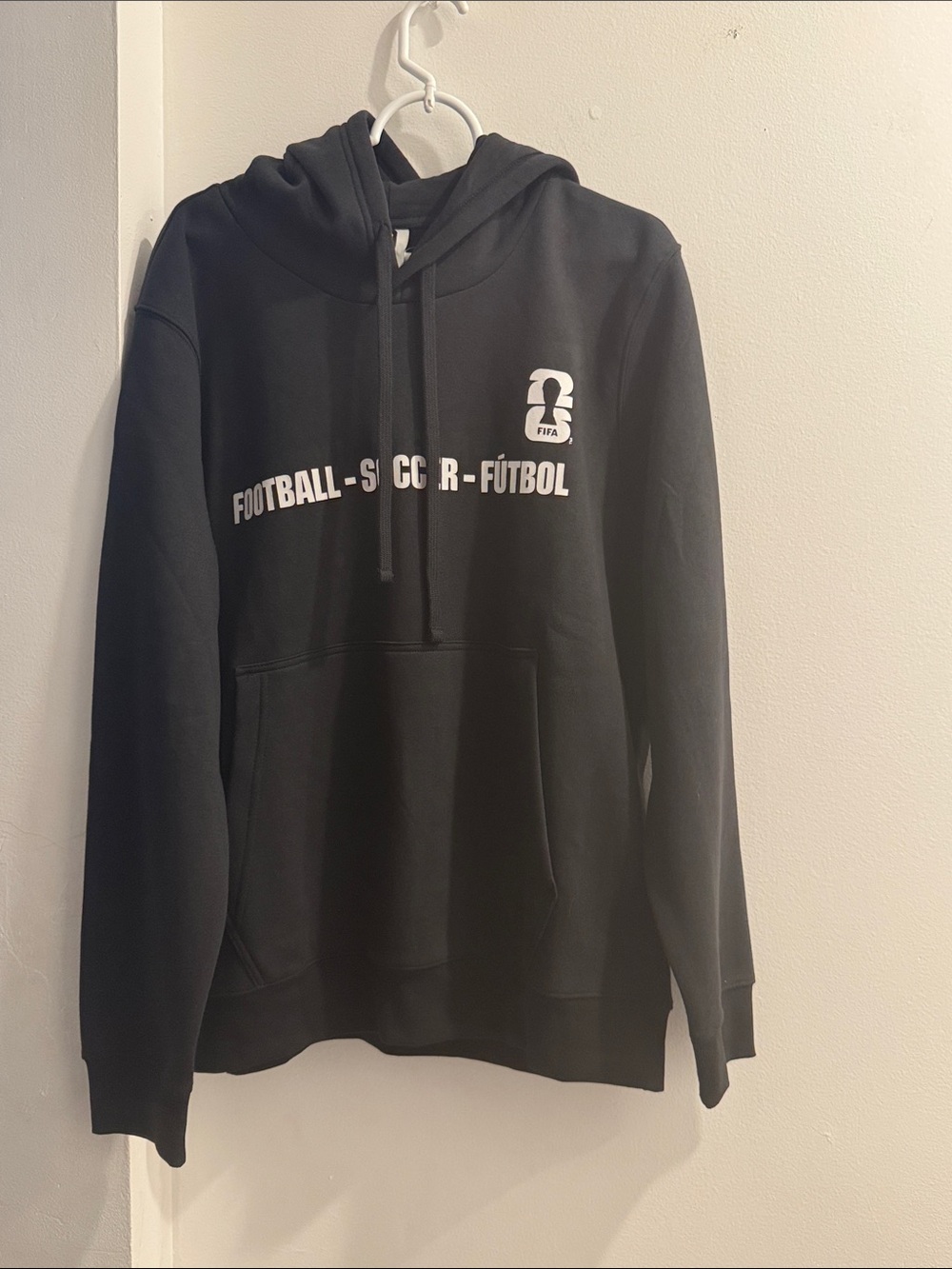 Black Crewneck Football Graphic Hoodie